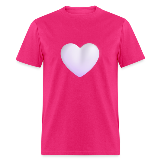 🤍 White Heart (Microsoft Fluent) Unisex Classic T-Shirt - fuchsia