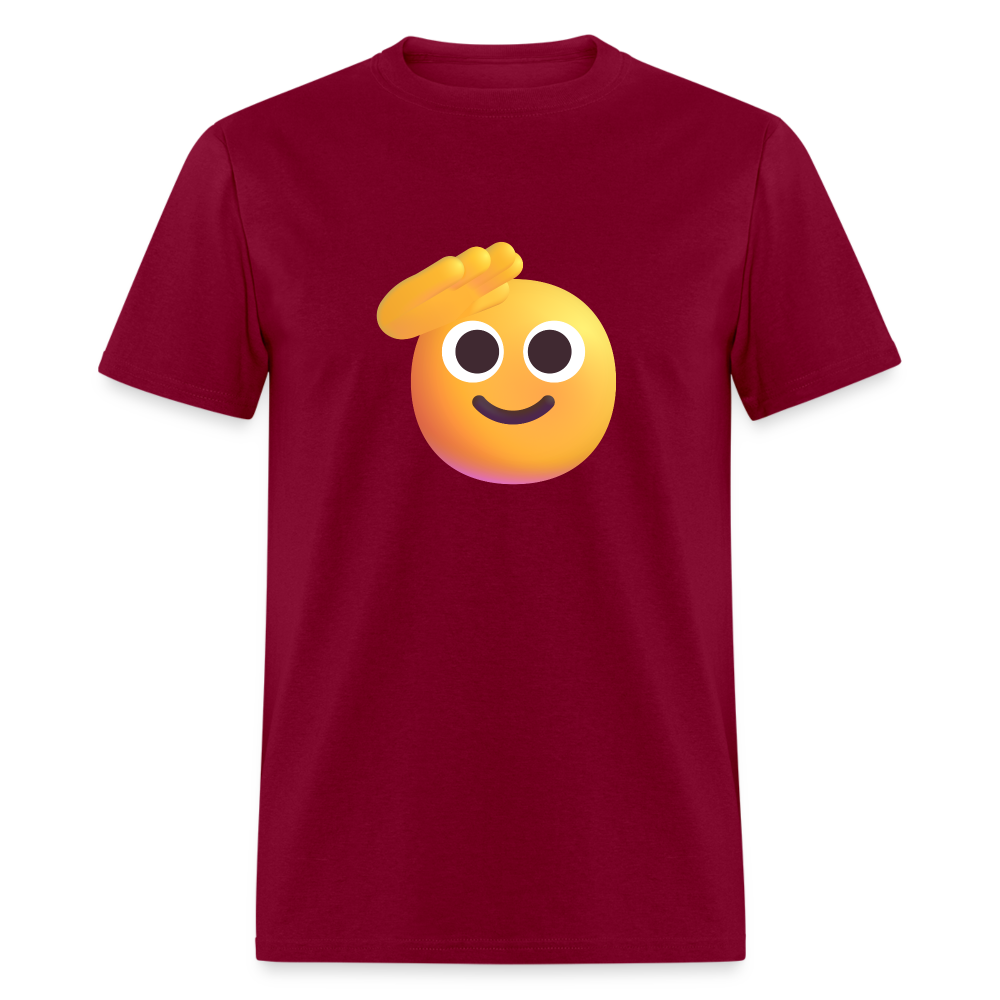 🫡 Saluting Face (Microsoft Fluent) Unisex Classic T-Shirt - burgundy