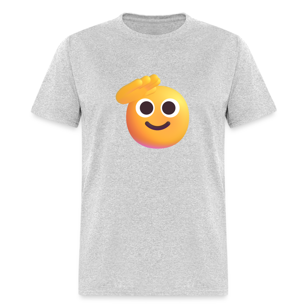 🫡 Saluting Face (Microsoft Fluent) Unisex Classic T-Shirt - heather gray
