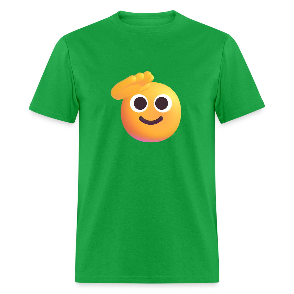 🫡 Saluting Face (Microsoft Fluent) Unisex Classic T-Shirt - bright green