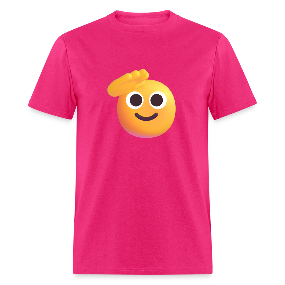 🫡 Saluting Face (Microsoft Fluent) Unisex Classic T-Shirt - fuchsia