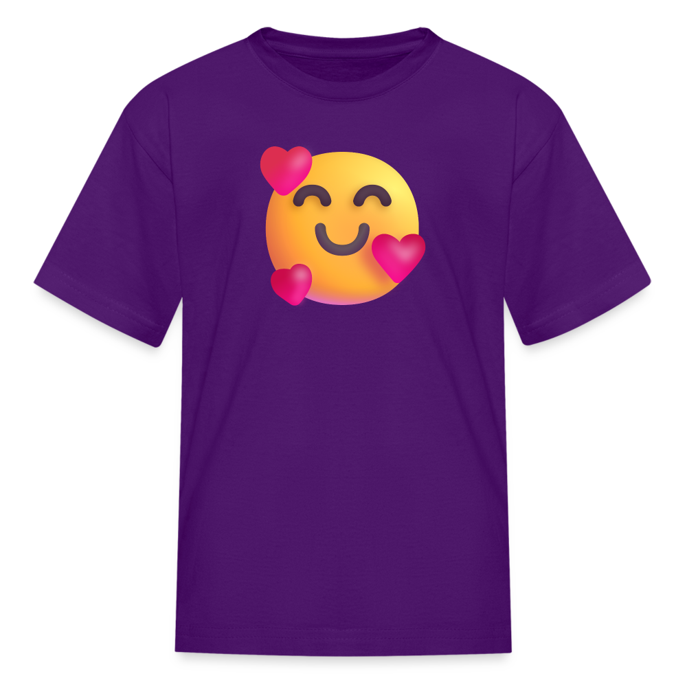 🥰 Smiling Face with Hearts (Microsoft Fluent) Kids' T-Shirt - purple