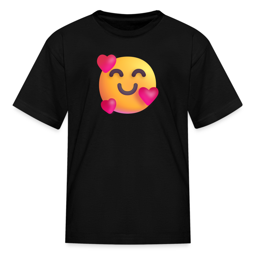 🥰 Smiling Face with Hearts (Microsoft Fluent) Kids' T-Shirt - black