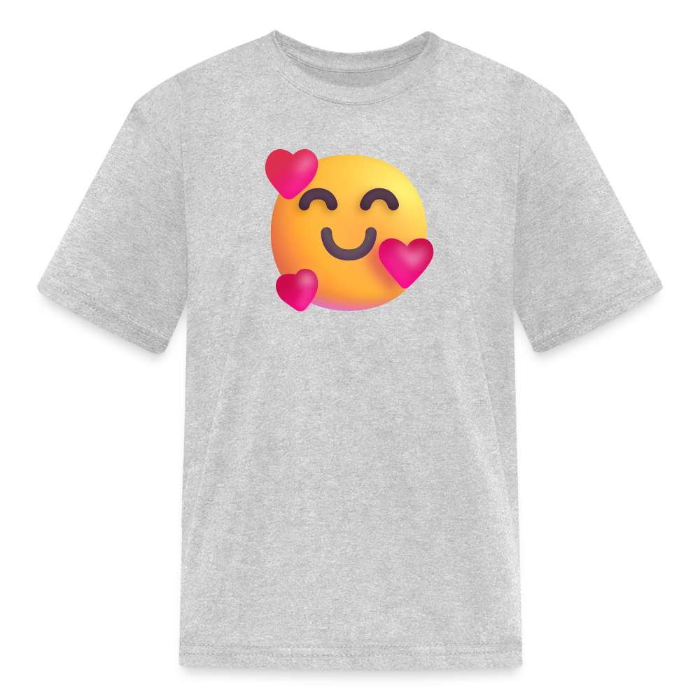 🥰 Smiling Face with Hearts (Microsoft Fluent) Kids' T-Shirt - heather gray