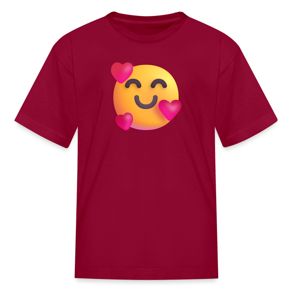 🥰 Smiling Face with Hearts (Microsoft Fluent) Kids' T-Shirt - dark red