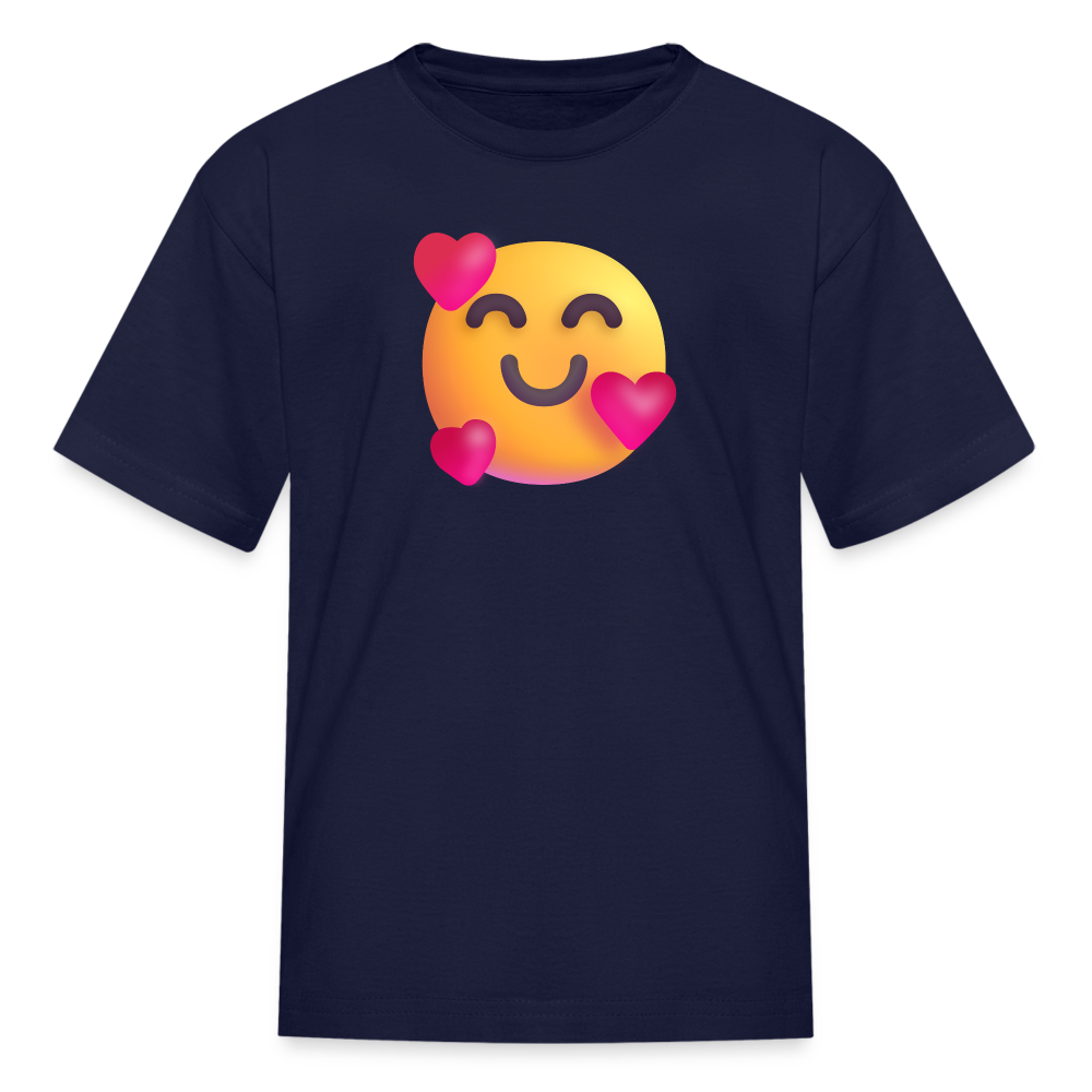 🥰 Smiling Face with Hearts (Microsoft Fluent) Kids' T-Shirt - navy