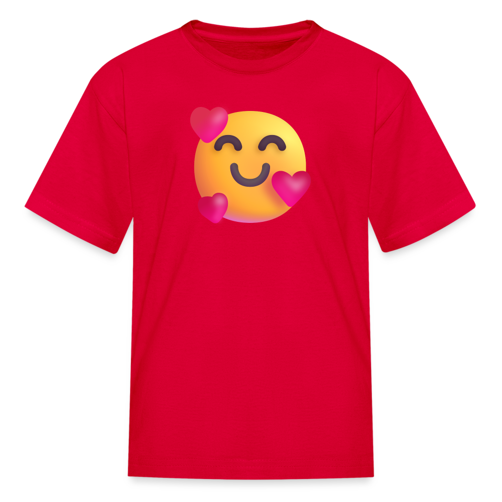 🥰 Smiling Face with Hearts (Microsoft Fluent) Kids' T-Shirt - red