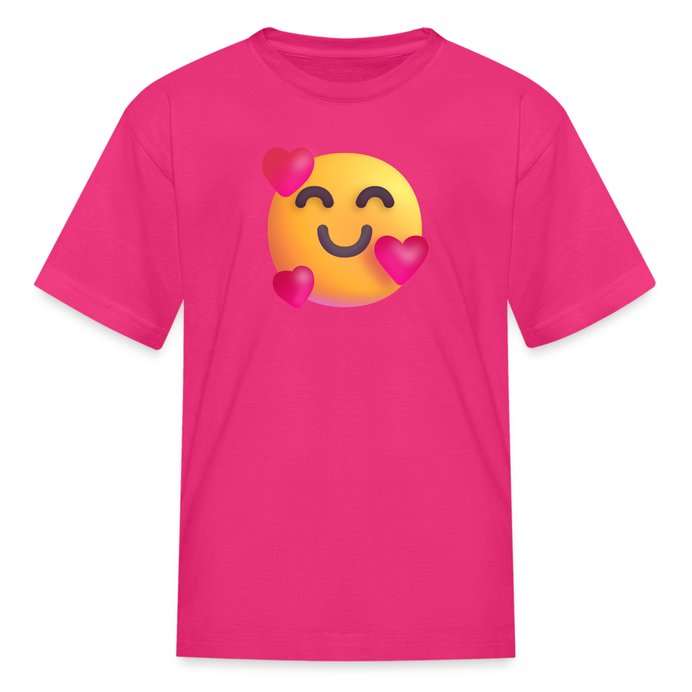 🥰 Smiling Face with Hearts (Microsoft Fluent) Kids' T-Shirt - fuchsia