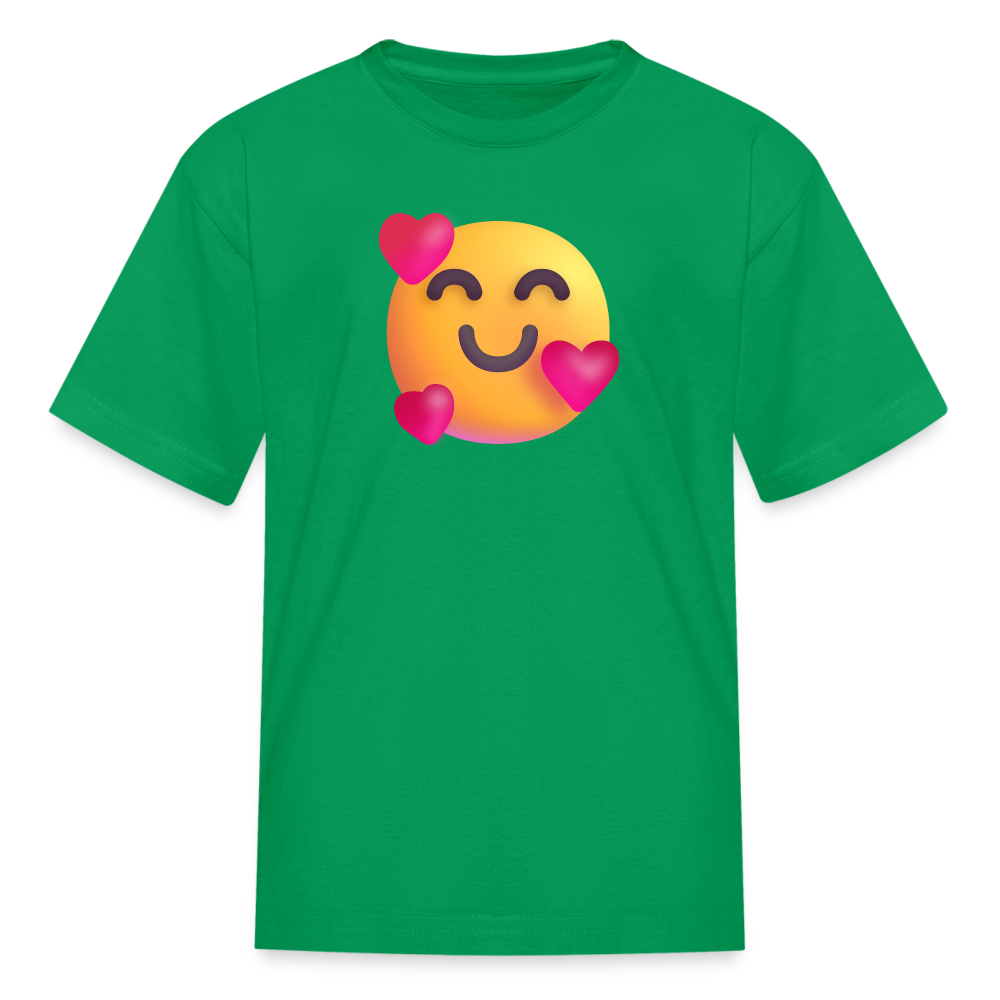 🥰 Smiling Face with Hearts (Microsoft Fluent) Kids' T-Shirt - kelly green