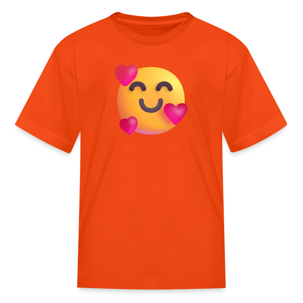 🥰 Smiling Face with Hearts (Microsoft Fluent) Kids' T-Shirt - orange