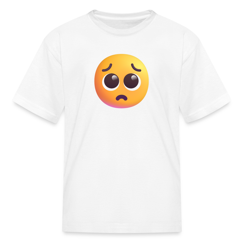 🥺 Pleading Face (Microsoft Fluent) Kids' T-Shirt - white