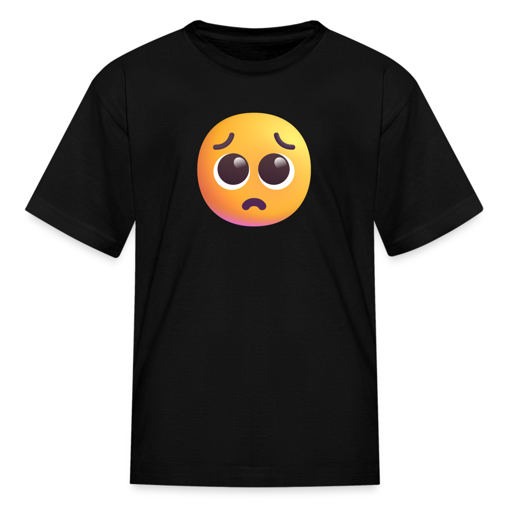 🥺 Pleading Face (Microsoft Fluent) Kids' T-Shirt - black