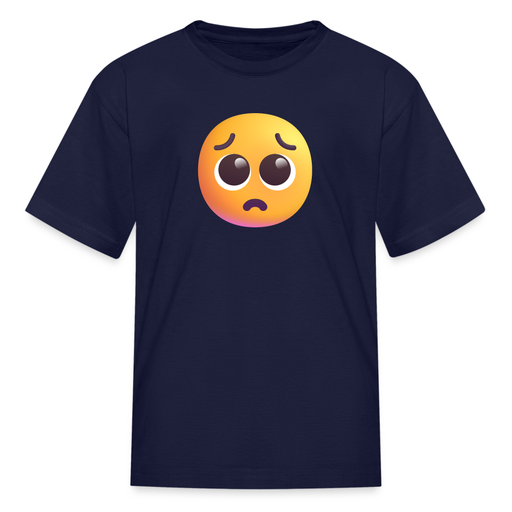 🥺 Pleading Face (Microsoft Fluent) Kids' T-Shirt - navy