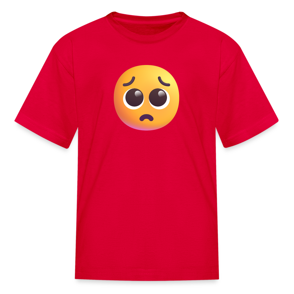 🥺 Pleading Face (Microsoft Fluent) Kids' T-Shirt - red