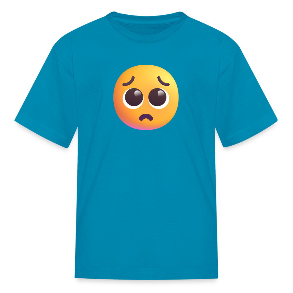 🥺 Pleading Face (Microsoft Fluent) Kids' T-Shirt - turquoise