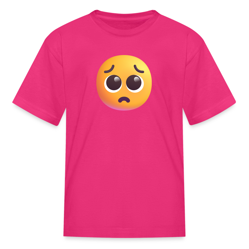 🥺 Pleading Face (Microsoft Fluent) Kids' T-Shirt - fuchsia