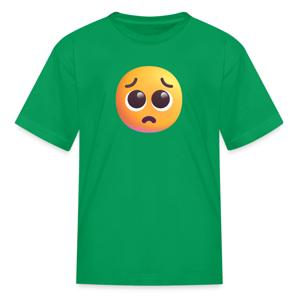 🥺 Pleading Face (Microsoft Fluent) Kids' T-Shirt - kelly green