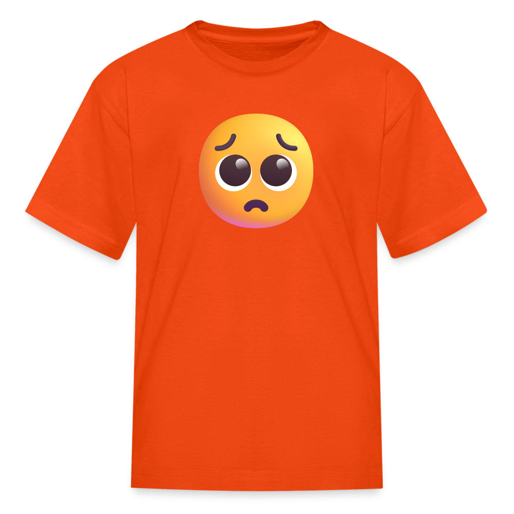 🥺 Pleading Face (Microsoft Fluent) Kids' T-Shirt - orange