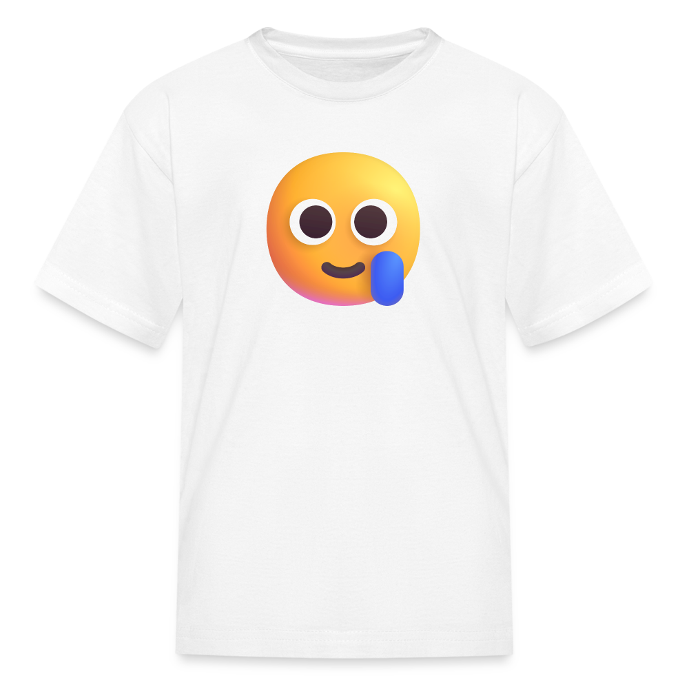 🥲 Smiling Face with Tear (Microsoft Fluent) Kids' T-Shirt - white