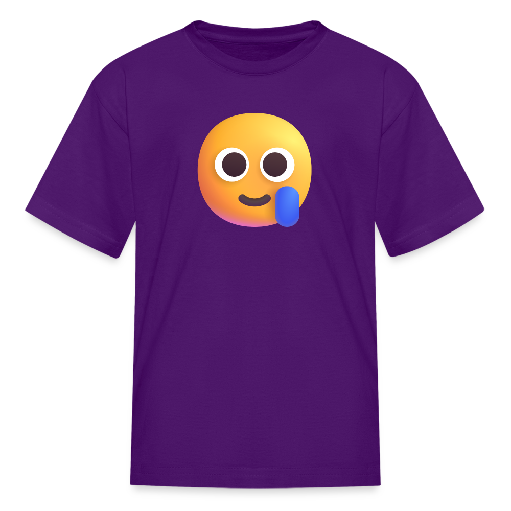 🥲 Smiling Face with Tear (Microsoft Fluent) Kids' T-Shirt - purple