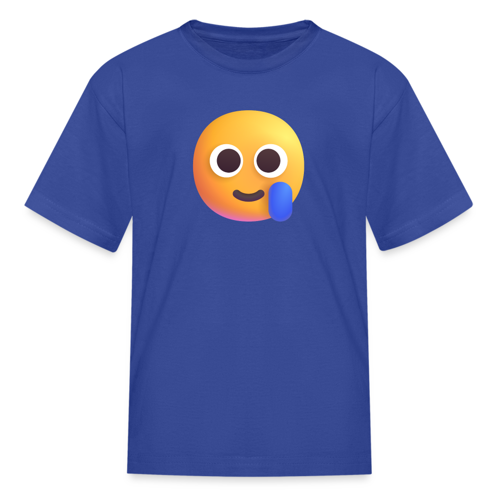 🥲 Smiling Face with Tear (Microsoft Fluent) Kids' T-Shirt - royal blue