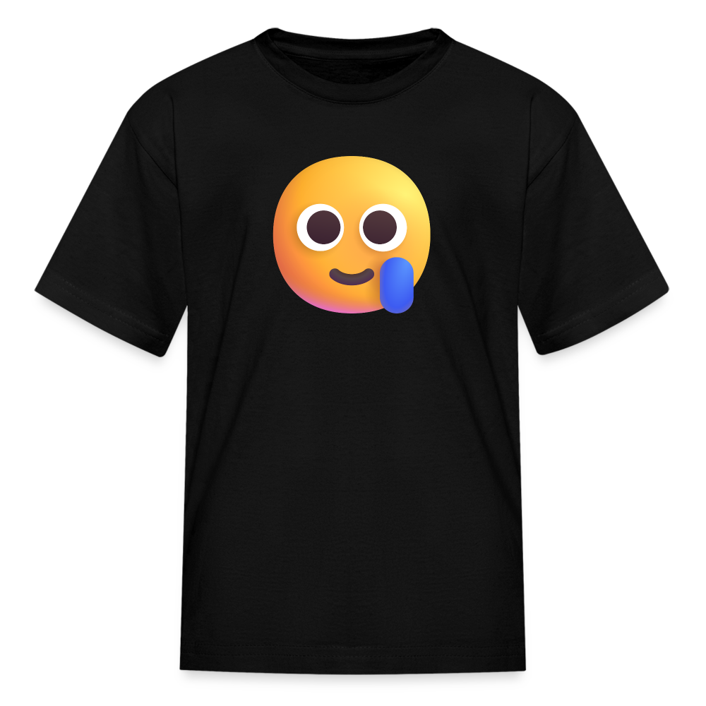 🥲 Smiling Face with Tear (Microsoft Fluent) Kids' T-Shirt - black