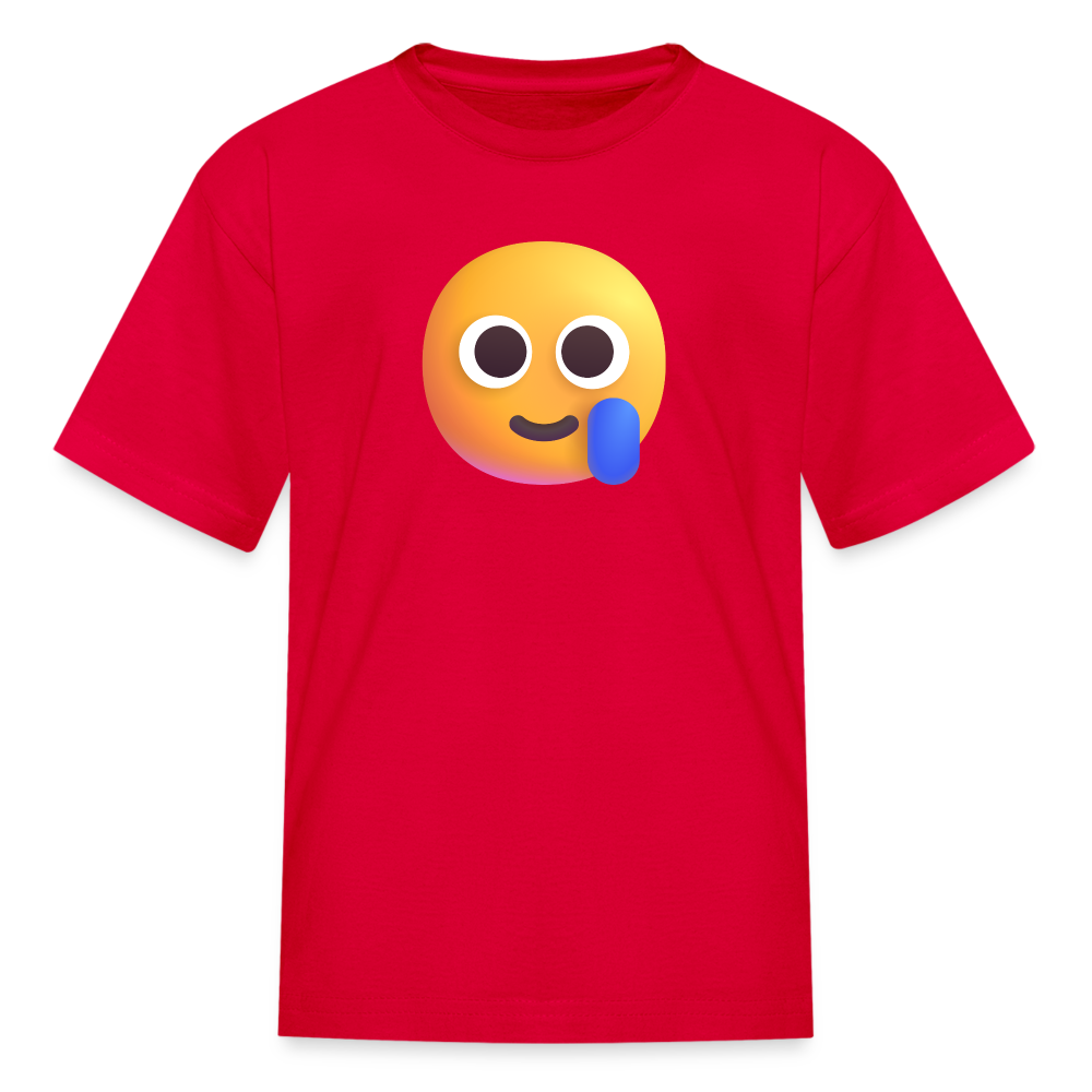 🥲 Smiling Face with Tear (Microsoft Fluent) Kids' T-Shirt - red