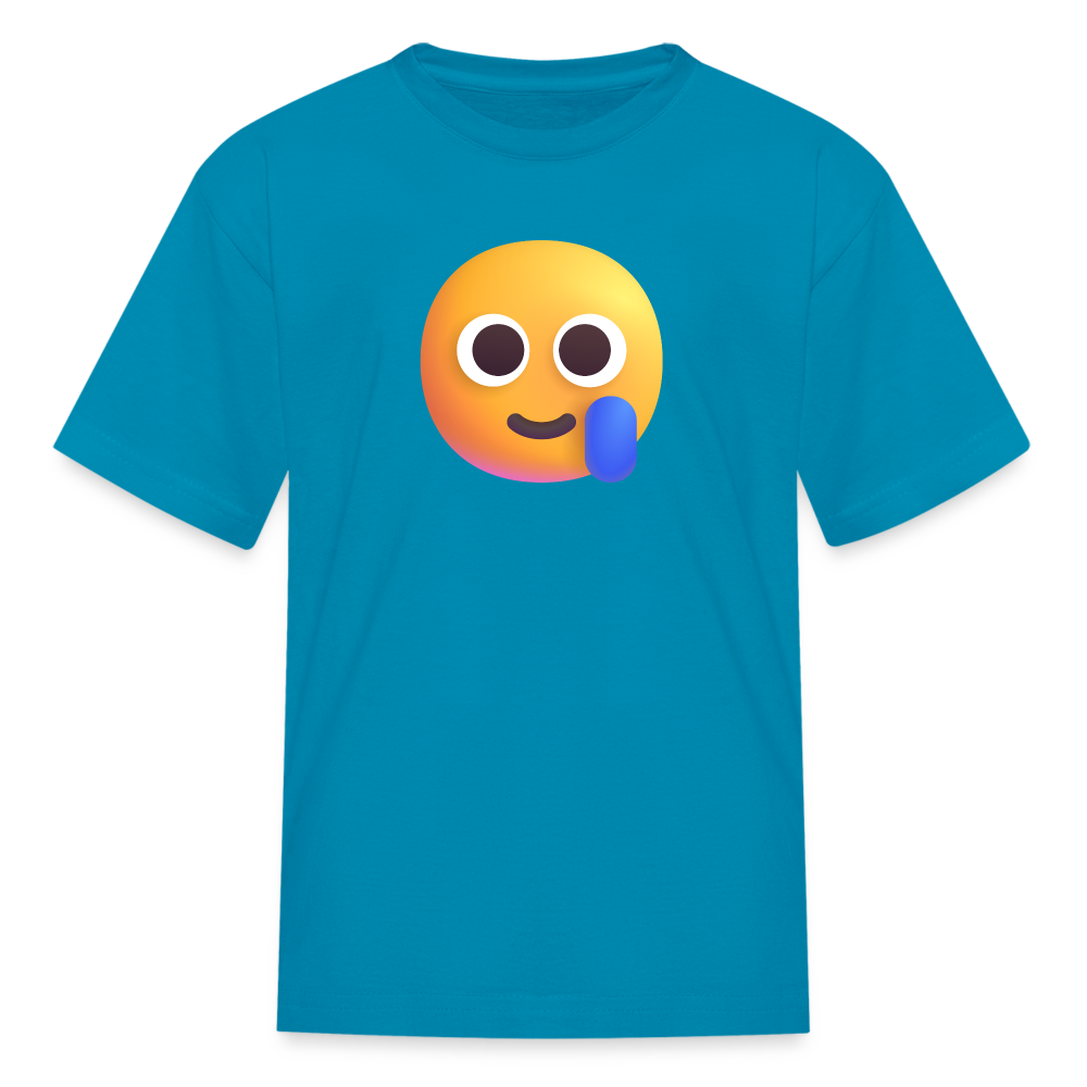 🥲 Smiling Face with Tear (Microsoft Fluent) Kids' T-Shirt - turquoise