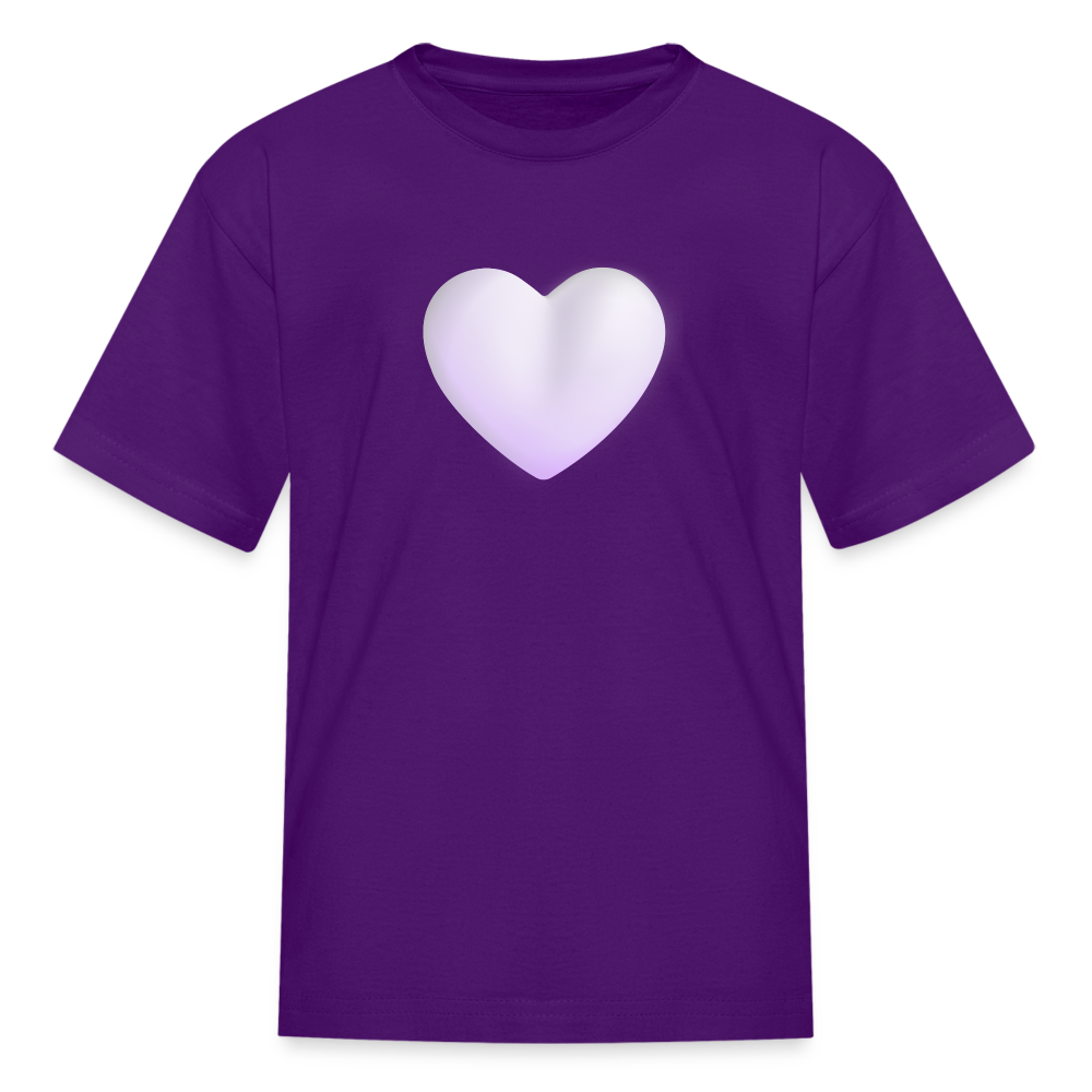 🤍 White Heart (Microsoft Fluent) Kids' T-Shirt - purple