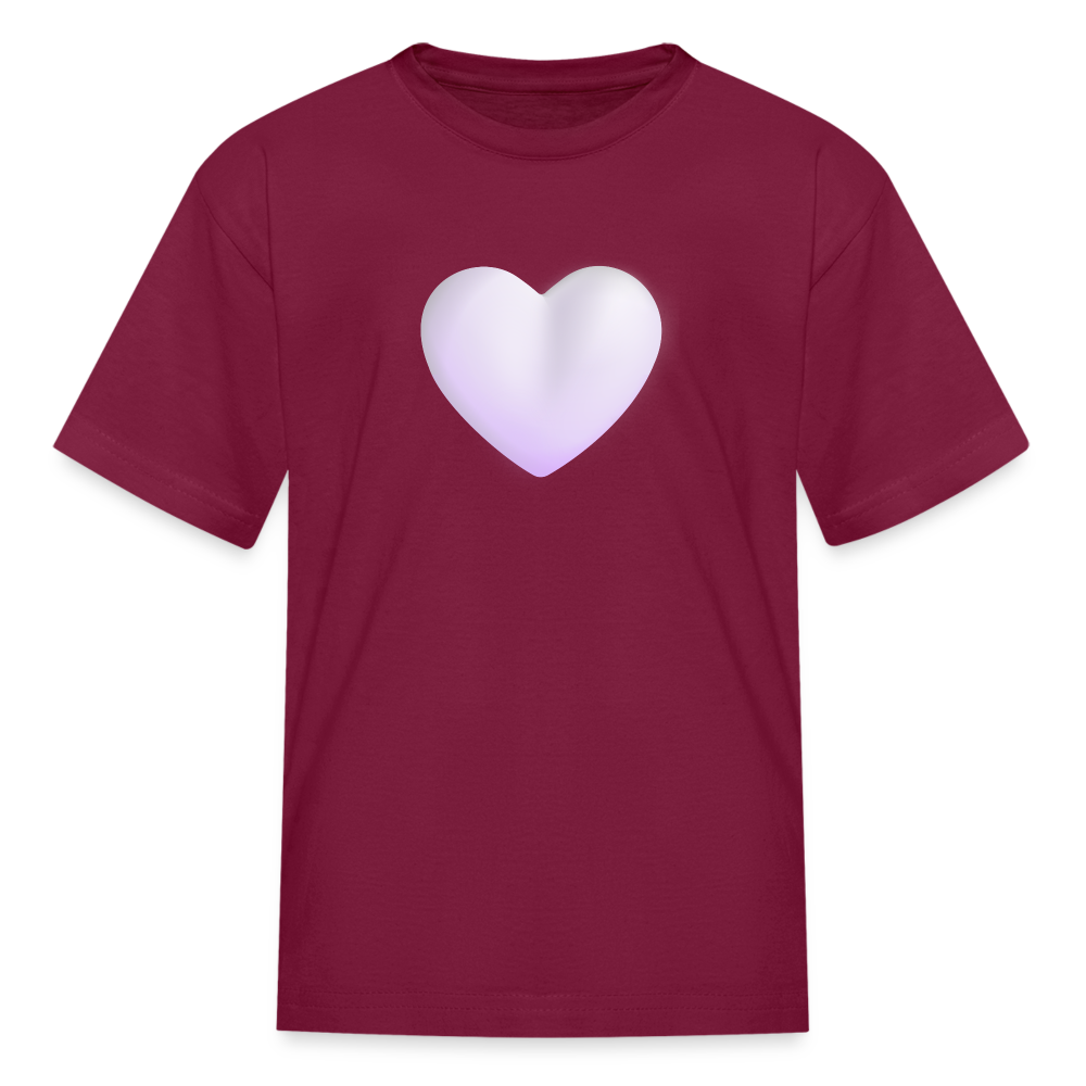 🤍 White Heart (Microsoft Fluent) Kids' T-Shirt - burgundy