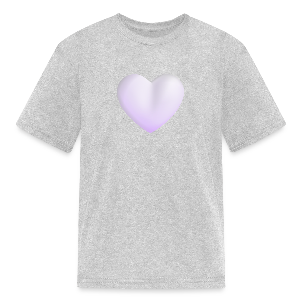 🤍 White Heart (Microsoft Fluent) Kids' T-Shirt - heather gray
