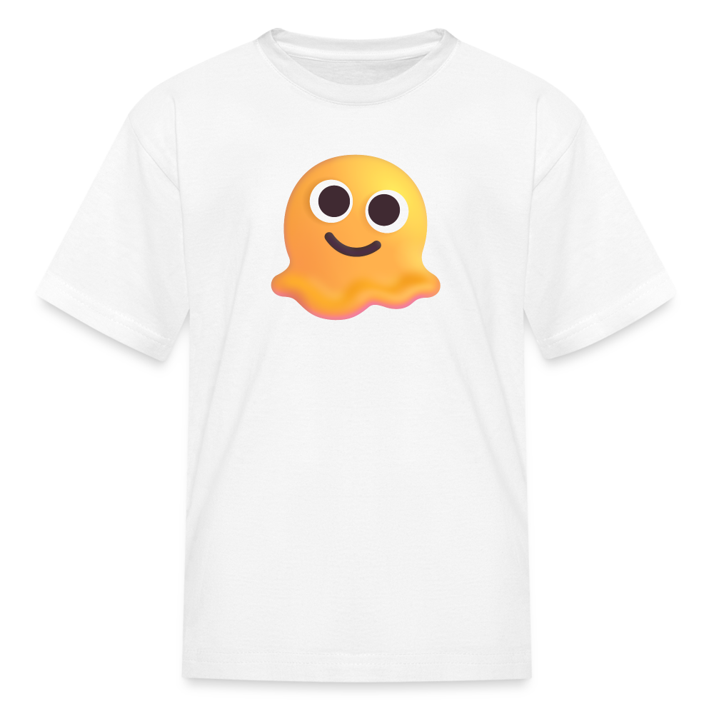 🫠 Melting Face (Microsoft Fluent) Kids' T-Shirt - white