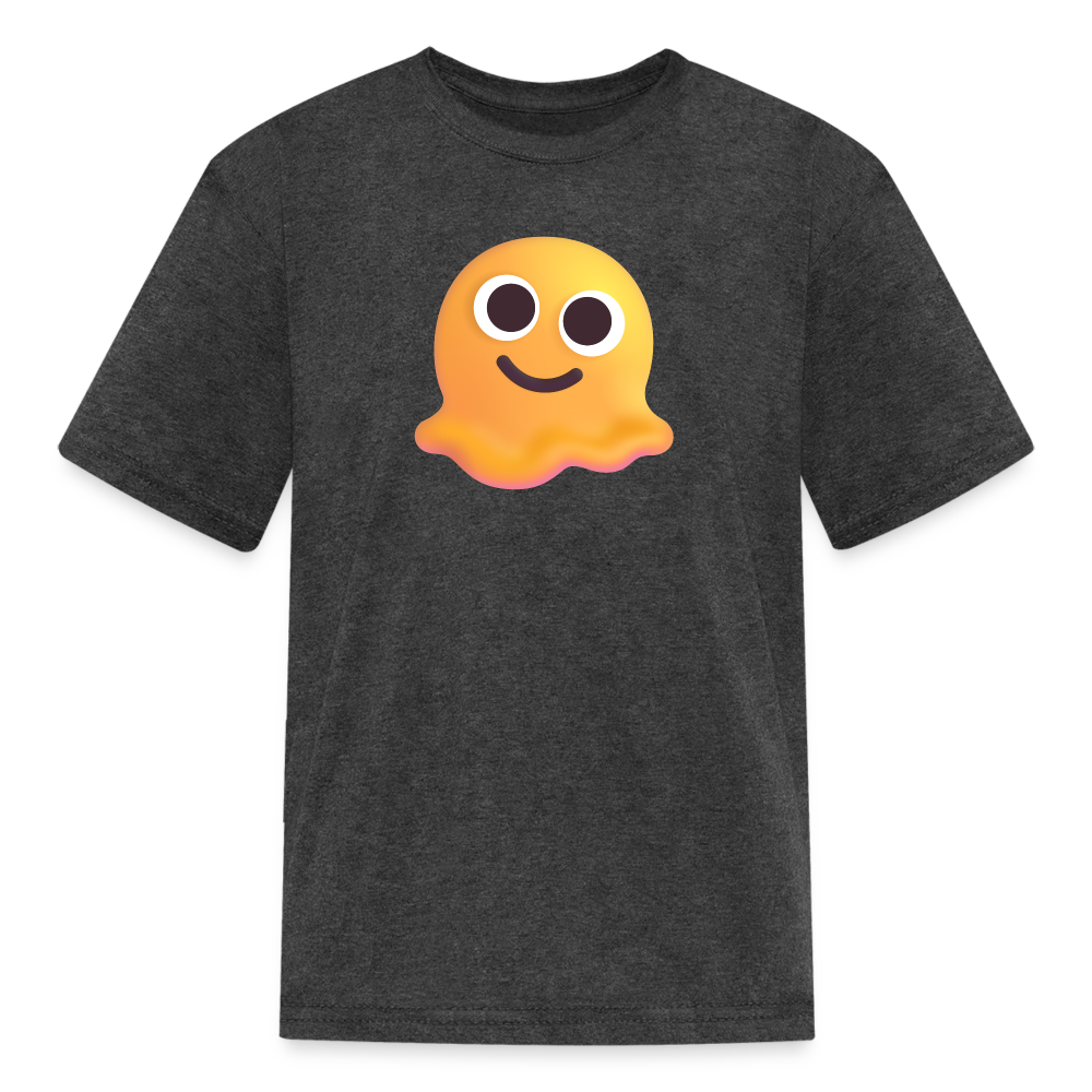 🫠 Melting Face (Microsoft Fluent) Kids' T-Shirt - heather black