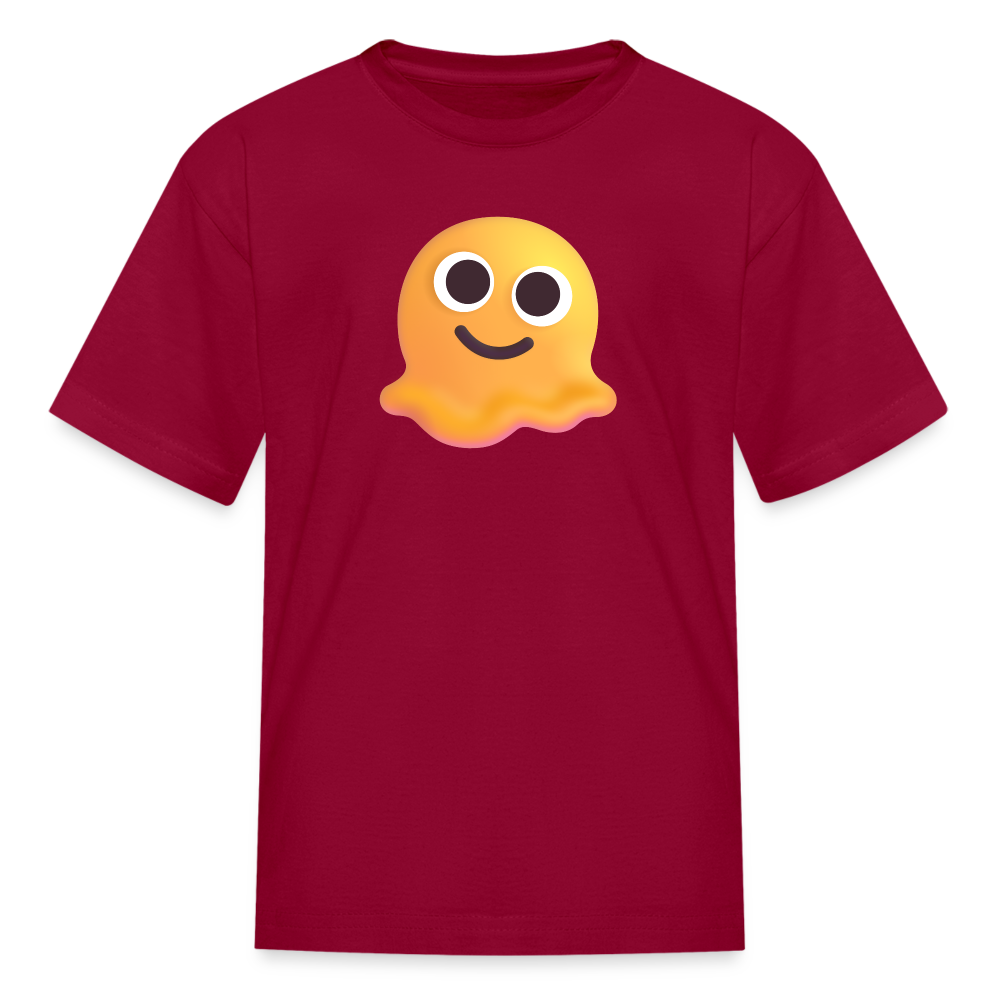 🫠 Melting Face (Microsoft Fluent) Kids' T-Shirt - dark red