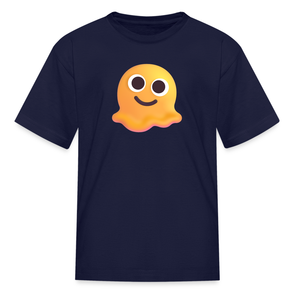 🫠 Melting Face (Microsoft Fluent) Kids' T-Shirt - navy