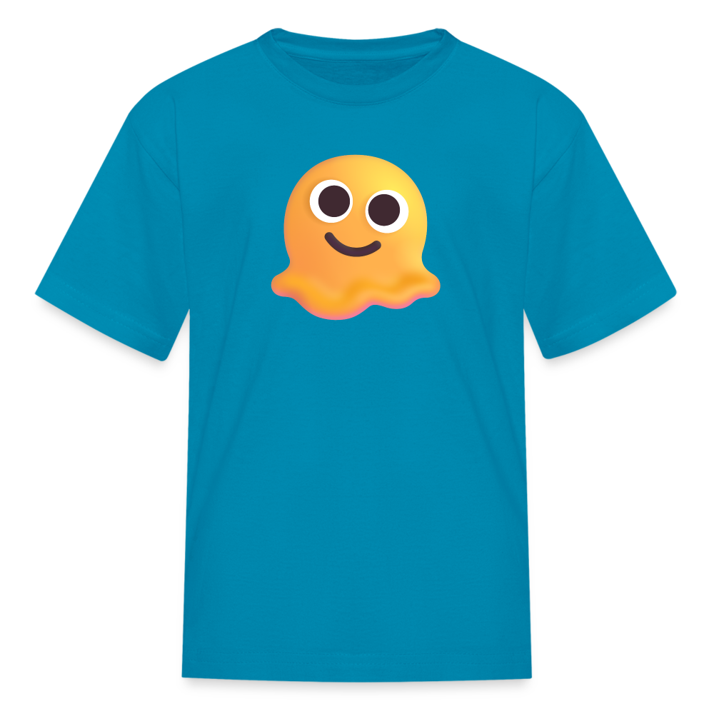 🫠 Melting Face (Microsoft Fluent) Kids' T-Shirt - turquoise