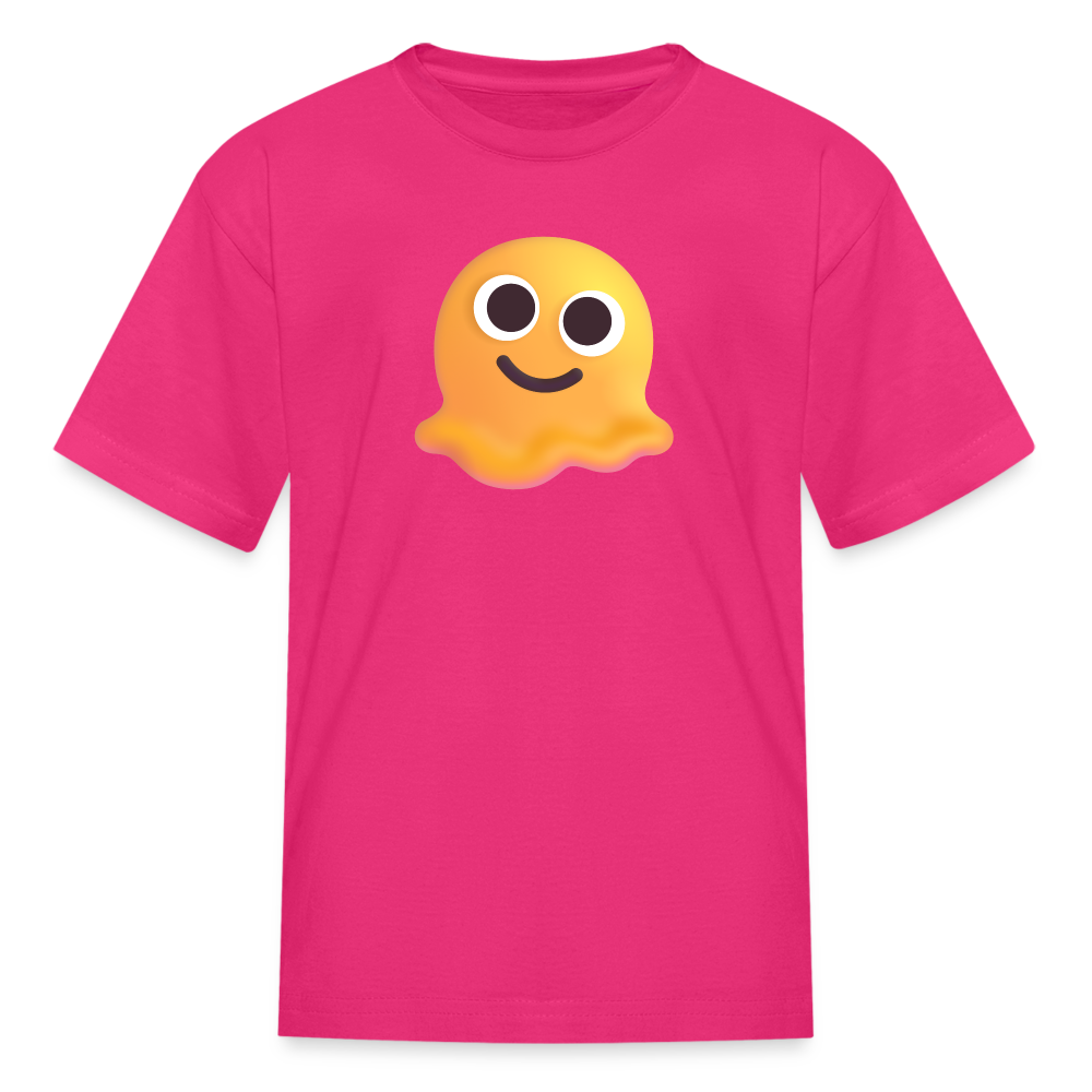 🫠 Melting Face (Microsoft Fluent) Kids' T-Shirt - fuchsia