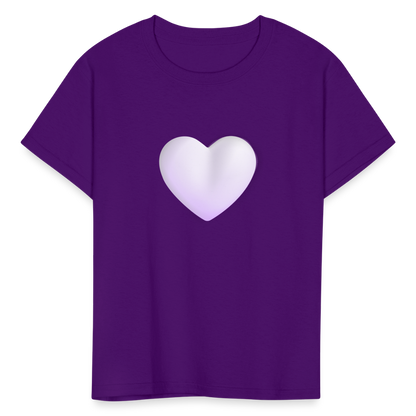 🤍 White Heart (Microsoft Fluent) Kids' T-Shirt - purple