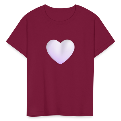 🤍 White Heart (Microsoft Fluent) Kids' T-Shirt - burgundy