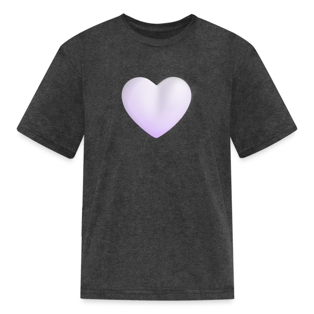 🤍 White Heart (Microsoft Fluent) Kids' T-Shirt - heather black