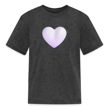 🤍 White Heart (Microsoft Fluent) Kids' T-Shirt - heather black