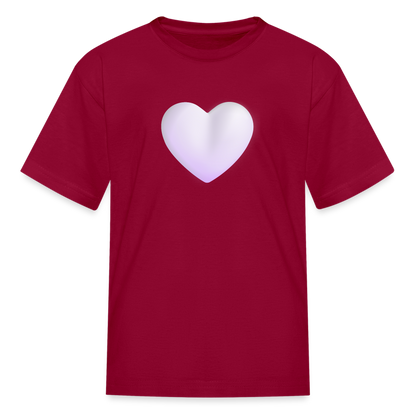 🤍 White Heart (Microsoft Fluent) Kids' T-Shirt - dark red