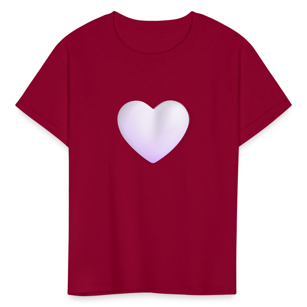 🤍 White Heart (Microsoft Fluent) Kids' T-Shirt - dark red