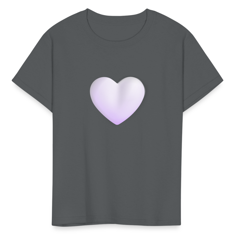 🤍 White Heart (Microsoft Fluent) Kids' T-Shirt - charcoal