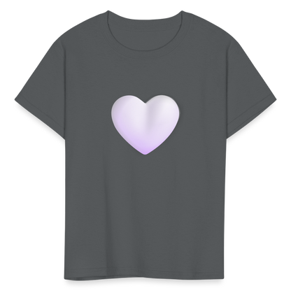 🤍 White Heart (Microsoft Fluent) Kids' T-Shirt - charcoal