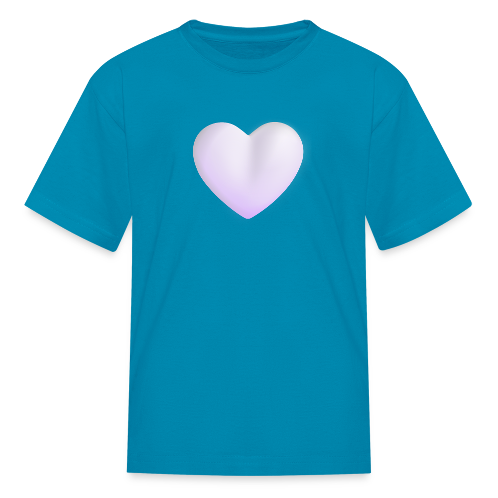 🤍 White Heart (Microsoft Fluent) Kids' T-Shirt - turquoise