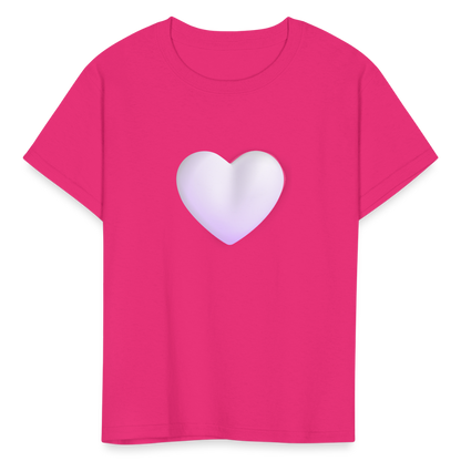 🤍 White Heart (Microsoft Fluent) Kids' T-Shirt - fuchsia