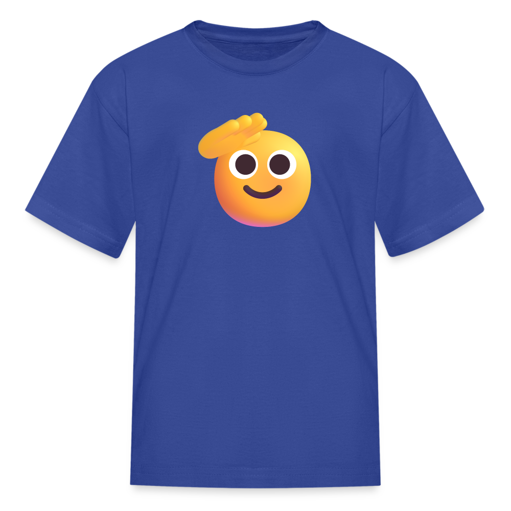 🫡 Saluting Face (Microsoft Fluent) Kids' T-Shirt - royal blue