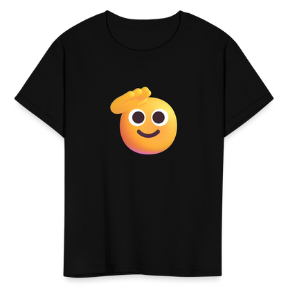 🫡 Saluting Face (Microsoft Fluent) Kids' T-Shirt - black