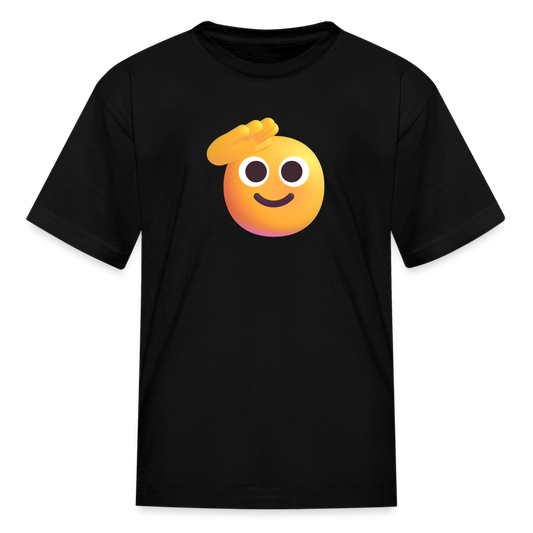 🫡 Saluting Face (Microsoft Fluent) Kids' T-Shirt - black